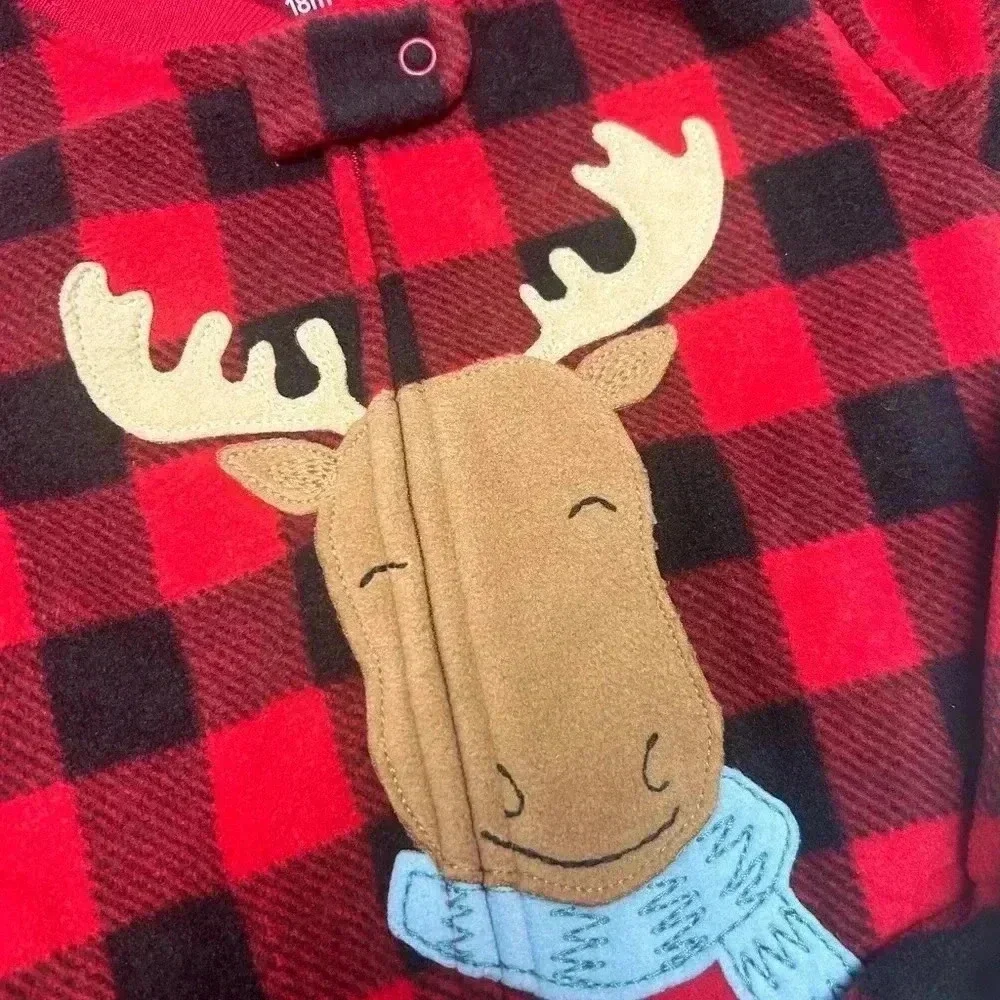 Carter’s Just One You Infant 2pk Buffalo Checkered Reindeer Polar Bears 18M NWT